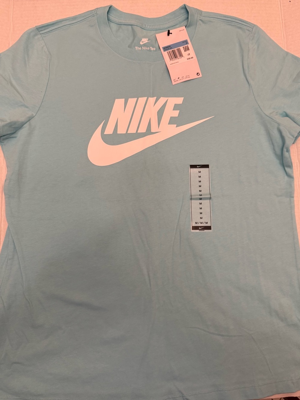 Nike Logo Tee in Light Blue